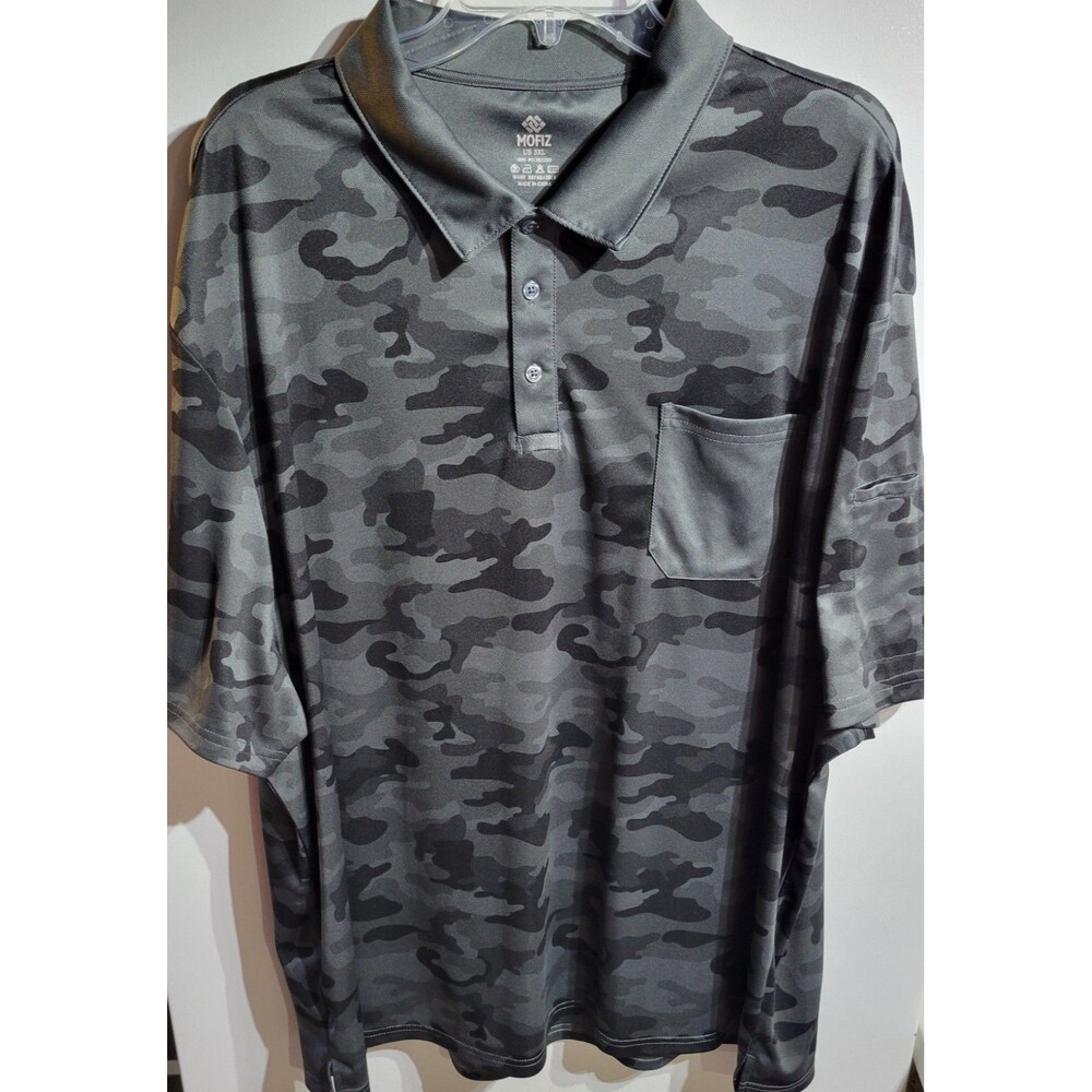 MOFIZ Golf Polo Shirt Moisture Wicking Athletic Fit Green Camo Short Sleeve 3XL